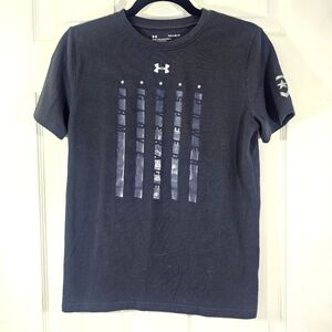 Black Under Armour Graphic Print Short Sleeve Tee Shirt Size Youth Large